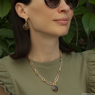 Колье Fiore Luna, COFFE AGATE